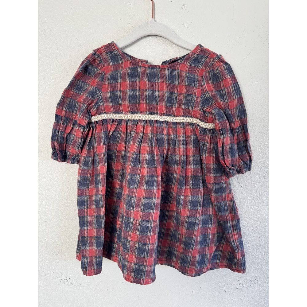 Pippa & Julie Toddler 2T Red and Navy Plaid Dress